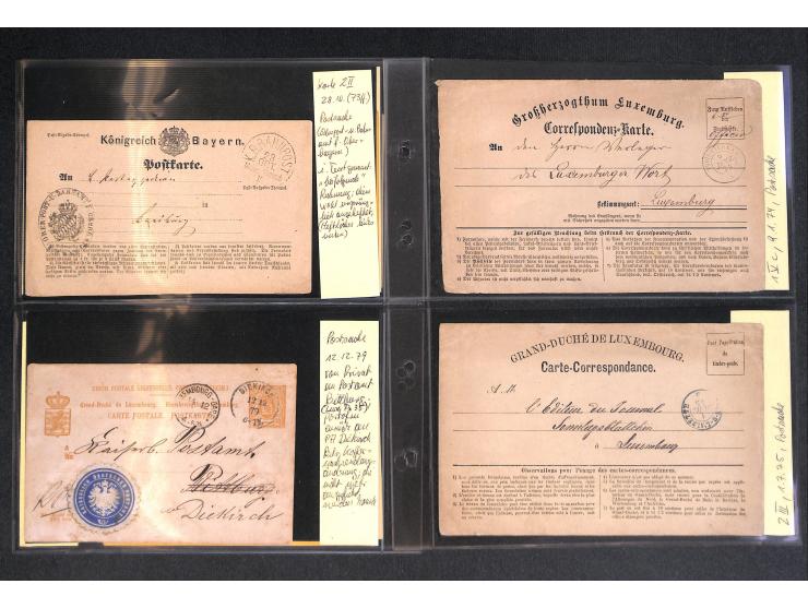 1870/78, Sammlung "Portofreiheiten und Frei lt. Avers" mit ca. 55 amtl. und privaten Formularkarten, dabei Fürstliche Angeleg