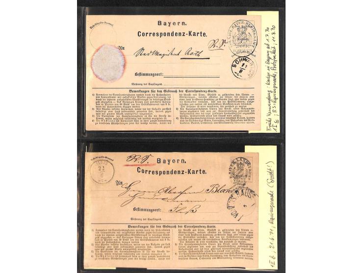 1870/78, Sammlung "Portofreiheiten und Frei lt. Avers" mit ca. 55 amtl. und privaten Formularkarten, dabei Fürstliche Angeleg