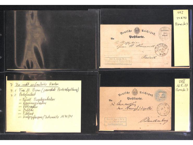 1870/78, Sammlung "Portofreiheiten und Frei lt. Avers" mit ca. 55 amtl. und privaten Formularkarten, dabei Fürstliche Angeleg