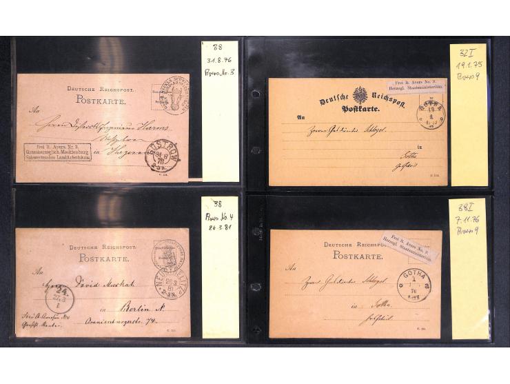 1870/78, Sammlung "Portofreiheiten und Frei lt. Avers" mit ca. 55 amtl. und privaten Formularkarten, dabei Fürstliche Angeleg