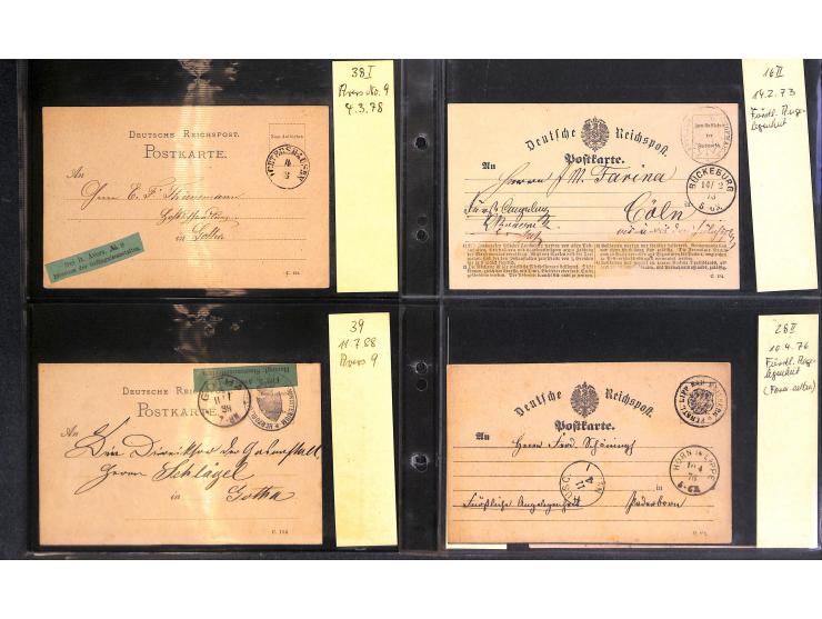 1870/78, Sammlung "Portofreiheiten und Frei lt. Avers" mit ca. 55 amtl. und privaten Formularkarten, dabei Fürstliche Angeleg
