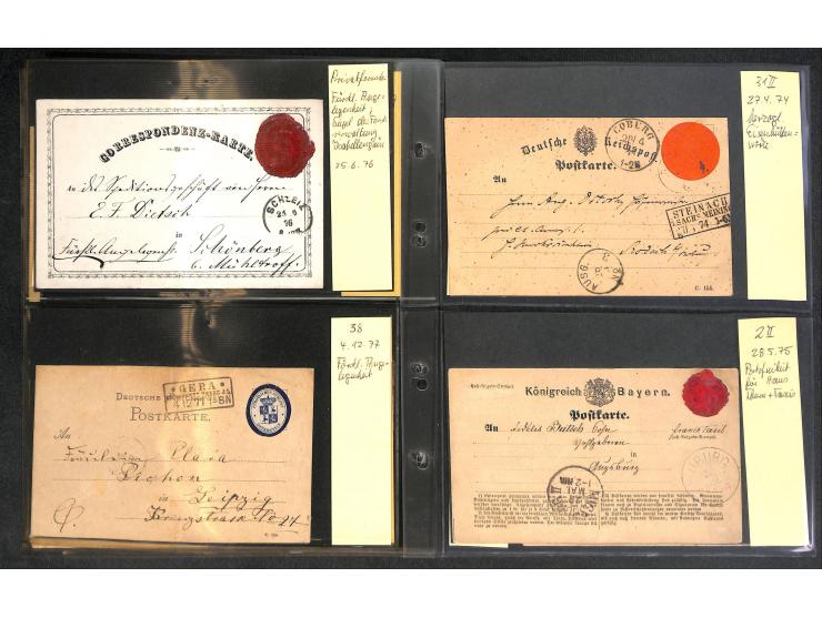 1870/78, Sammlung "Portofreiheiten und Frei lt. Avers" mit ca. 55 amtl. und privaten Formularkarten, dabei Fürstliche Angeleg