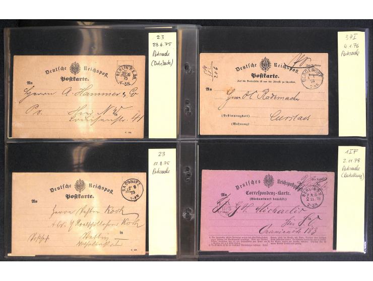 1870/78, Sammlung "Portofreiheiten und Frei lt. Avers" mit ca. 55 amtl. und privaten Formularkarten, dabei Fürstliche Angeleg