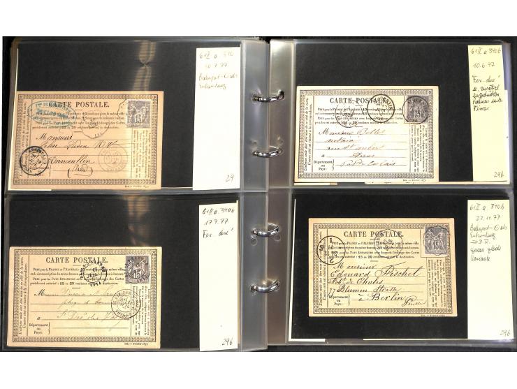 1872/78, umfangreiche Sammlung der amtlichen Formularkarten mit einigen hundert, meist gebrauchten Karten mit vielen verschie