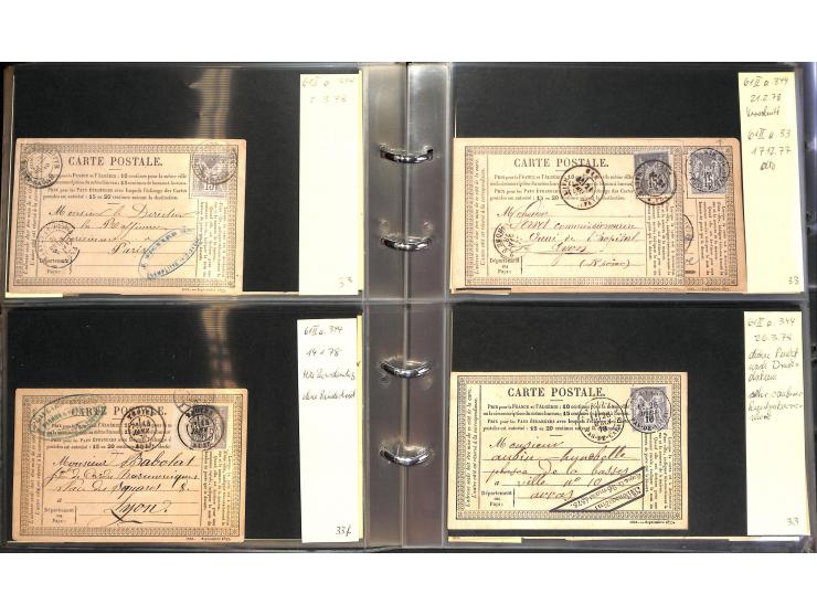 1872/78, umfangreiche Sammlung der amtlichen Formularkarten mit einigen hundert, meist gebrauchten Karten mit vielen verschie