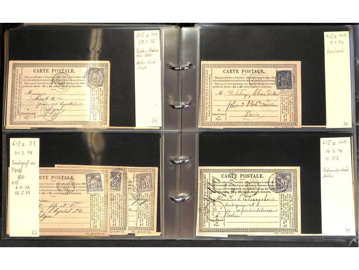 1872/78, umfangreiche Sammlung der amtlichen Formularkarten mit einigen hundert, meist gebrauchten Karten mit vielen verschie