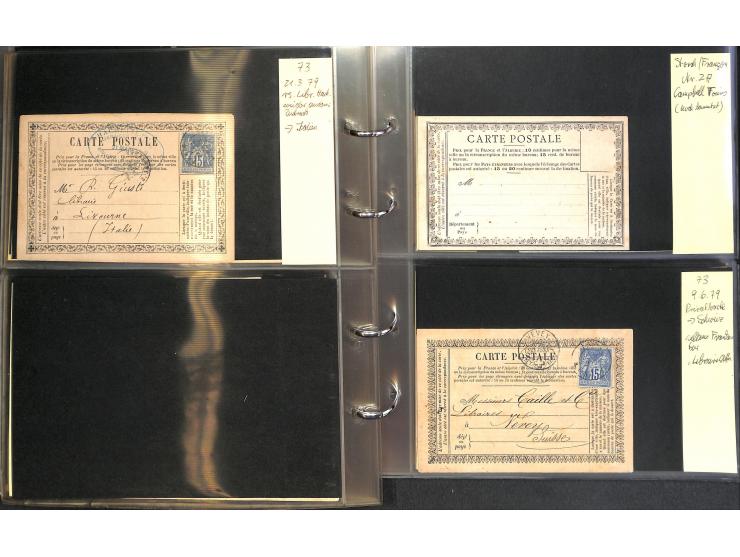 1872/78, umfangreiche Sammlung der amtlichen Formularkarten mit einigen hundert, meist gebrauchten Karten mit vielen verschie