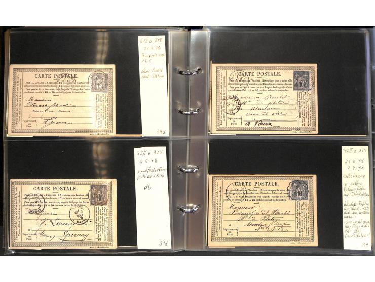 1872/78, umfangreiche Sammlung der amtlichen Formularkarten mit einigen hundert, meist gebrauchten Karten mit vielen verschie