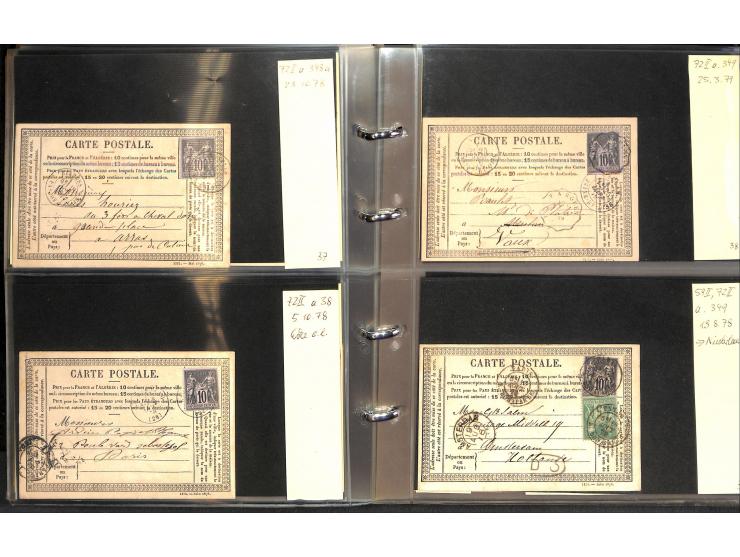 1872/78, umfangreiche Sammlung der amtlichen Formularkarten mit einigen hundert, meist gebrauchten Karten mit vielen verschie