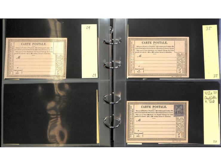 1872/78, umfangreiche Sammlung der amtlichen Formularkarten mit einigen hundert, meist gebrauchten Karten mit vielen verschie