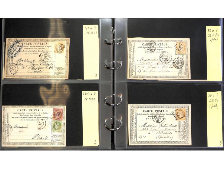 1872/78, umfangreiche Sammlung der amtlichen Formularkarten mit einigen hundert, meist gebrauchten Karten mit vielen verschie