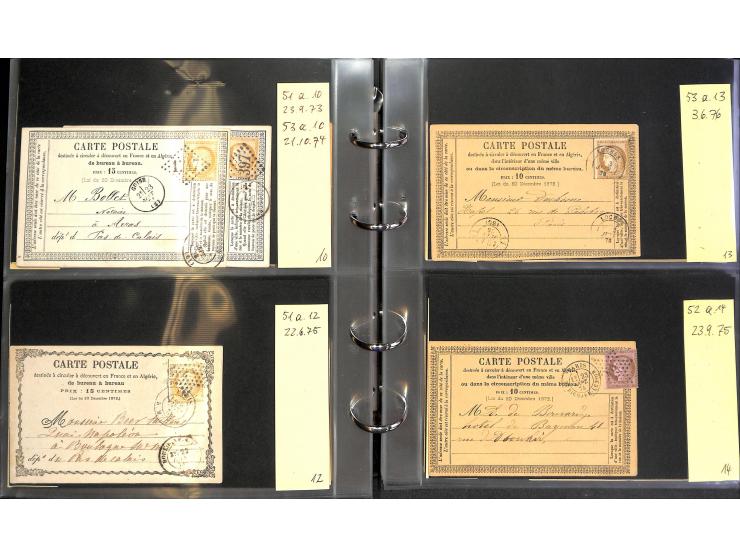 1872/78, umfangreiche Sammlung der amtlichen Formularkarten mit einigen hundert, meist gebrauchten Karten mit vielen verschie