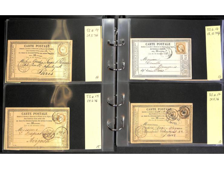 1872/78, umfangreiche Sammlung der amtlichen Formularkarten mit einigen hundert, meist gebrauchten Karten mit vielen verschie