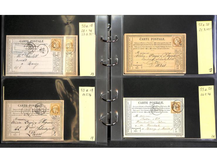 1872/78, umfangreiche Sammlung der amtlichen Formularkarten mit einigen hundert, meist gebrauchten Karten mit vielen verschie