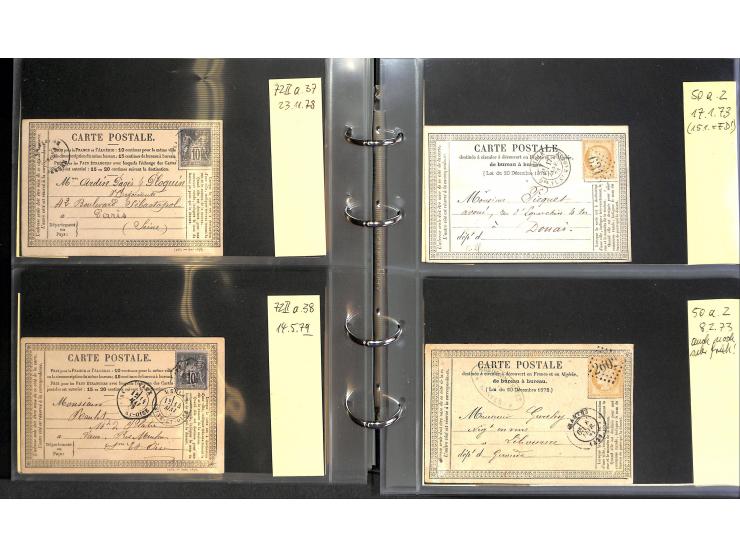 1872/78, umfangreiche Sammlung der amtlichen Formularkarten mit einigen hundert, meist gebrauchten Karten mit vielen verschie