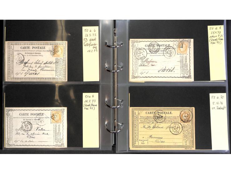 1872/78, umfangreiche Sammlung der amtlichen Formularkarten mit einigen hundert, meist gebrauchten Karten mit vielen verschie