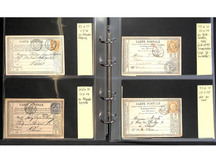1872/78, umfangreiche Sammlung der amtlichen Formularkarten mit einigen hundert, meist gebrauchten Karten mit vielen verschie