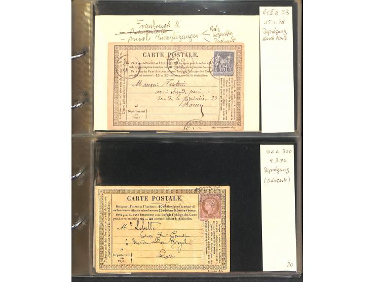 1872/78, umfangreiche Sammlung der amtlichen Formularkarten mit einigen hundert, meist gebrauchten Karten mit vielen verschie