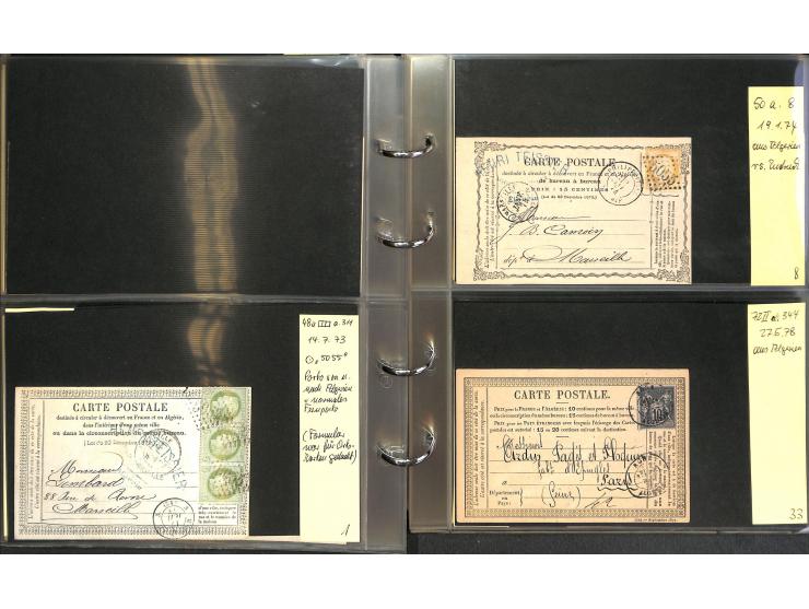 1872/78, umfangreiche Sammlung der amtlichen Formularkarten mit einigen hundert, meist gebrauchten Karten mit vielen verschie
