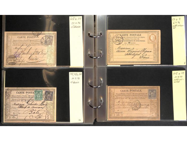 1872/78, umfangreiche Sammlung der amtlichen Formularkarten mit einigen hundert, meist gebrauchten Karten mit vielen verschie
