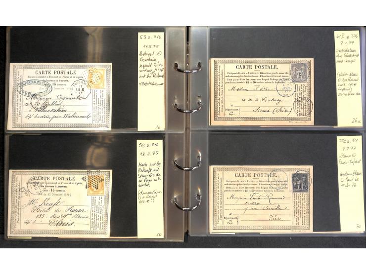 1872/78, umfangreiche Sammlung der amtlichen Formularkarten mit einigen hundert, meist gebrauchten Karten mit vielen verschie