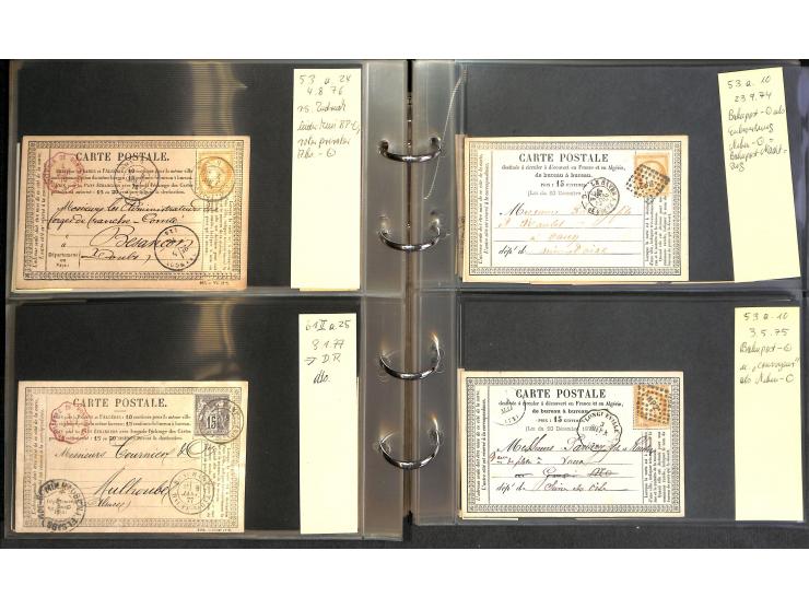 1872/78, umfangreiche Sammlung der amtlichen Formularkarten mit einigen hundert, meist gebrauchten Karten mit vielen verschie