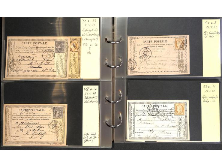 1872/78, umfangreiche Sammlung der amtlichen Formularkarten mit einigen hundert, meist gebrauchten Karten mit vielen verschie