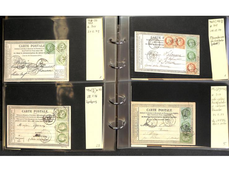 1872/78, umfangreiche Sammlung der amtlichen Formularkarten mit einigen hundert, meist gebrauchten Karten mit vielen verschie