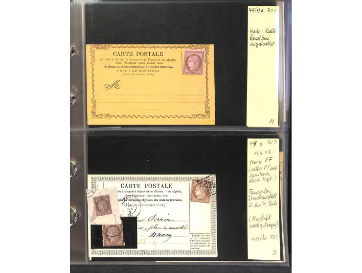 1872/78, umfangreiche Sammlung der amtlichen Formularkarten mit einigen hundert, meist gebrauchten Karten mit vielen verschie