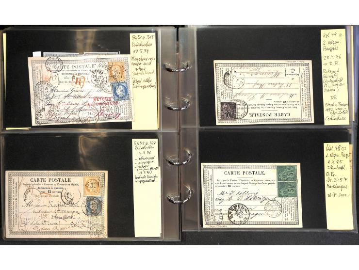 1872/78, umfangreiche Sammlung der amtlichen Formularkarten mit einigen hundert, meist gebrauchten Karten mit vielen verschie