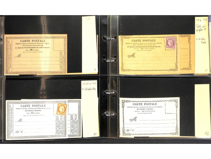 1872/78, umfangreiche Sammlung der amtlichen Formularkarten mit einigen hundert, meist gebrauchten Karten mit vielen verschie