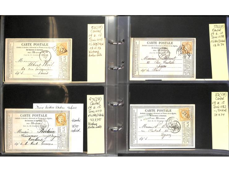 1872/78, umfangreiche Sammlung der amtlichen Formularkarten mit einigen hundert, meist gebrauchten Karten mit vielen verschie