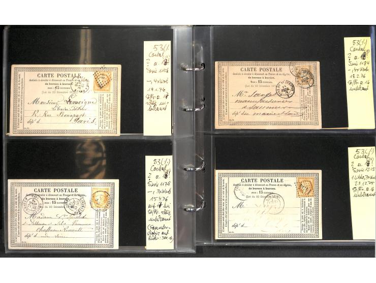 1872/78, umfangreiche Sammlung der amtlichen Formularkarten mit einigen hundert, meist gebrauchten Karten mit vielen verschie