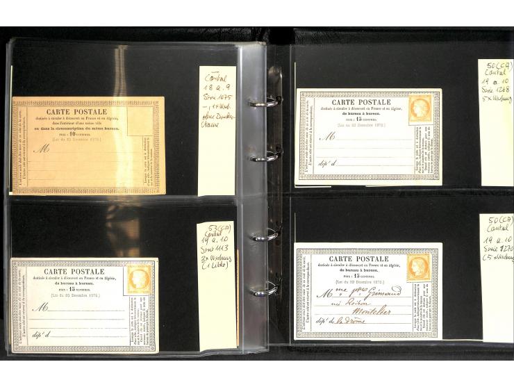 1872/78, umfangreiche Sammlung der amtlichen Formularkarten mit einigen hundert, meist gebrauchten Karten mit vielen verschie