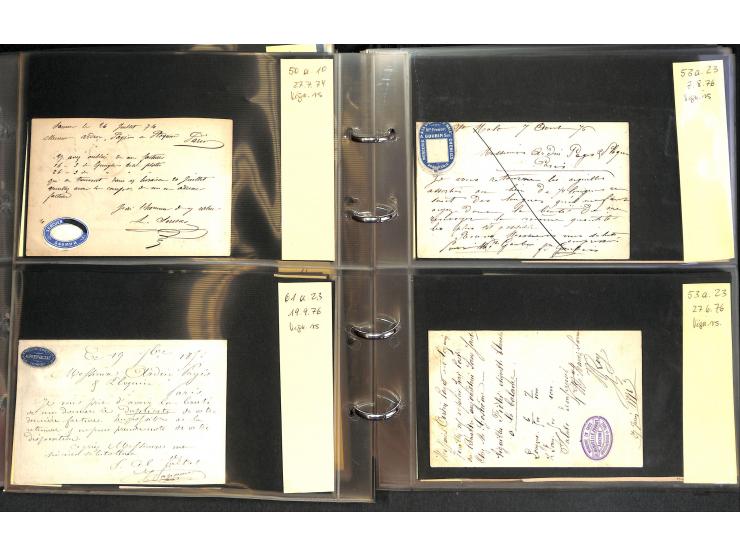 1872/78, umfangreiche Sammlung der amtlichen Formularkarten mit einigen hundert, meist gebrauchten Karten mit vielen verschie