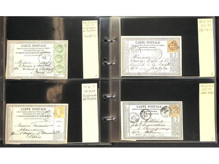 1872/78, umfangreiche Sammlung der amtlichen Formularkarten mit einigen hundert, meist gebrauchten Karten mit vielen verschie