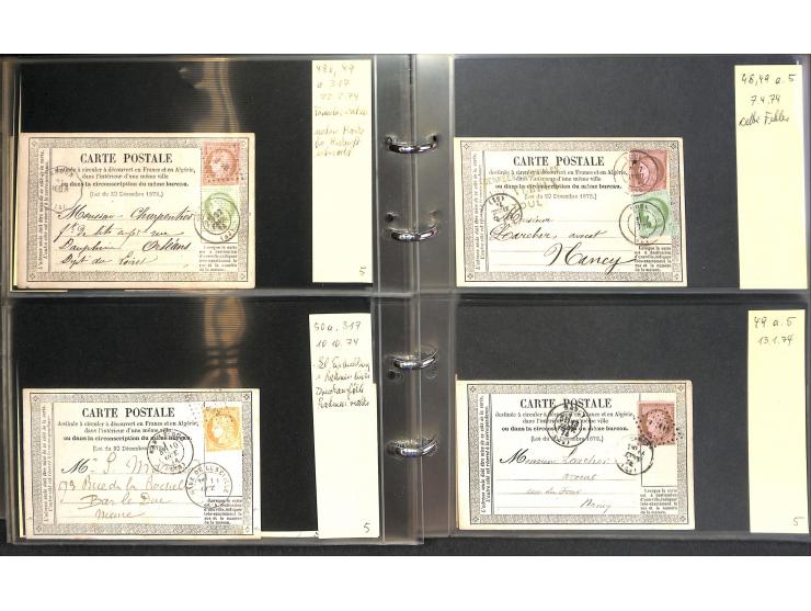 1872/78, umfangreiche Sammlung der amtlichen Formularkarten mit einigen hundert, meist gebrauchten Karten mit vielen verschie
