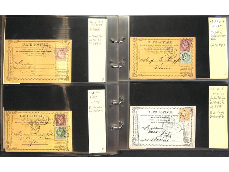1872/78, umfangreiche Sammlung der amtlichen Formularkarten mit einigen hundert, meist gebrauchten Karten mit vielen verschie