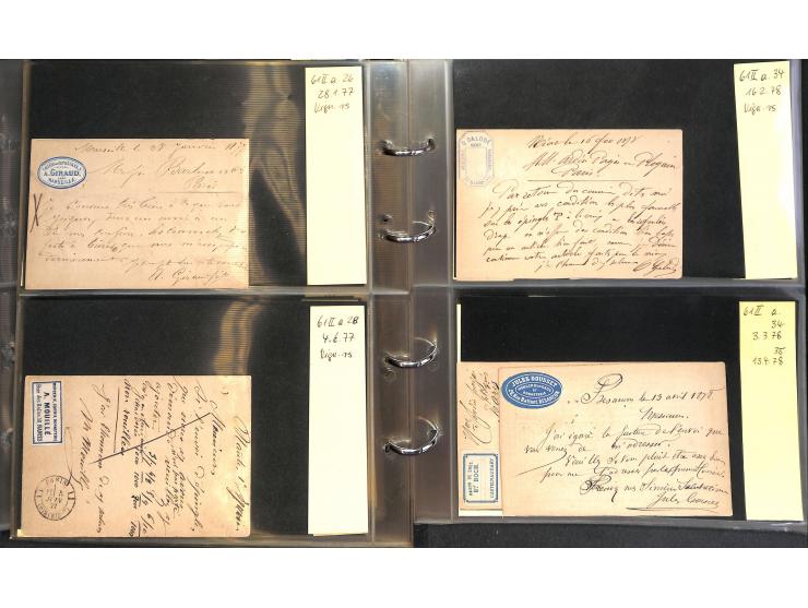 1872/78, umfangreiche Sammlung der amtlichen Formularkarten mit einigen hundert, meist gebrauchten Karten mit vielen verschie