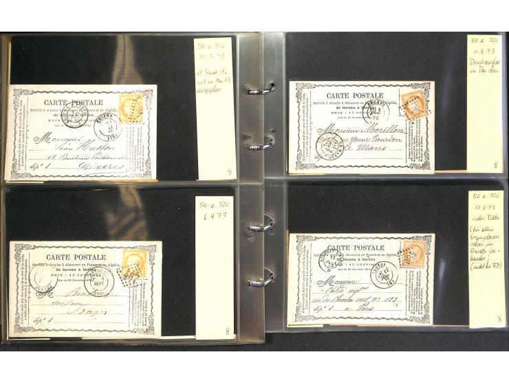 1872/78, umfangreiche Sammlung der amtlichen Formularkarten mit einigen hundert, meist gebrauchten Karten mit vielen verschie