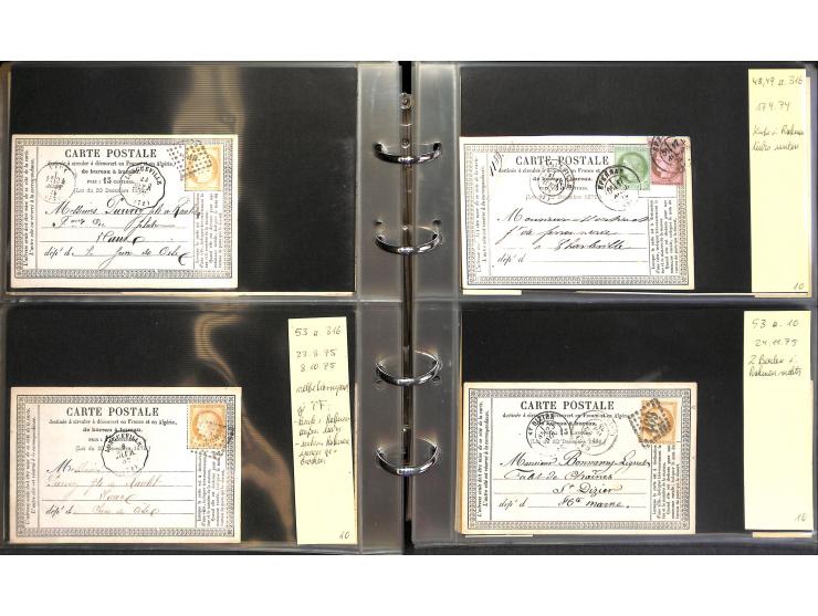 1872/78, umfangreiche Sammlung der amtlichen Formularkarten mit einigen hundert, meist gebrauchten Karten mit vielen verschie