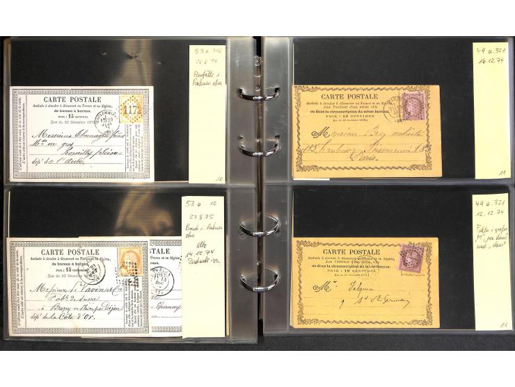 1872/78, umfangreiche Sammlung der amtlichen Formularkarten mit einigen hundert, meist gebrauchten Karten mit vielen verschie