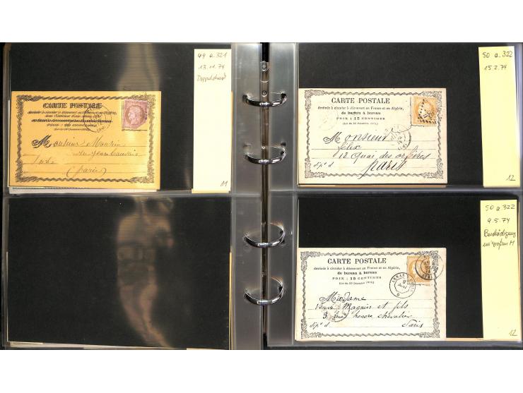1872/78, umfangreiche Sammlung der amtlichen Formularkarten mit einigen hundert, meist gebrauchten Karten mit vielen verschie