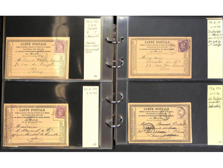 1872/78, umfangreiche Sammlung der amtlichen Formularkarten mit einigen hundert, meist gebrauchten Karten mit vielen verschie