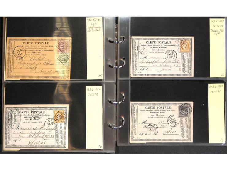 1872/78, umfangreiche Sammlung der amtlichen Formularkarten mit einigen hundert, meist gebrauchten Karten mit vielen verschie