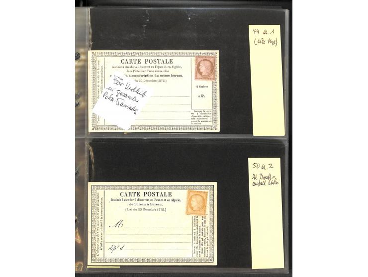 1872/78, umfangreiche Sammlung der amtlichen Formularkarten mit einigen hundert, meist gebrauchten Karten mit vielen verschie