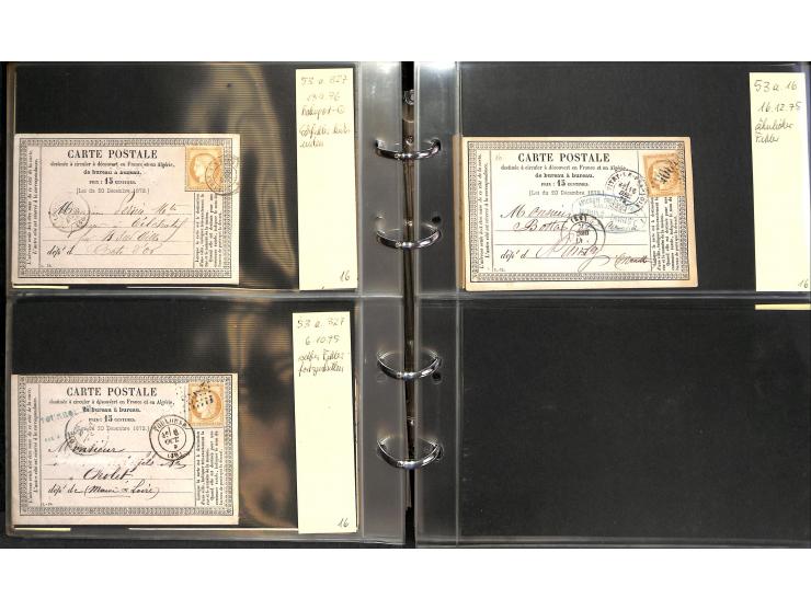 1872/78, umfangreiche Sammlung der amtlichen Formularkarten mit einigen hundert, meist gebrauchten Karten mit vielen verschie