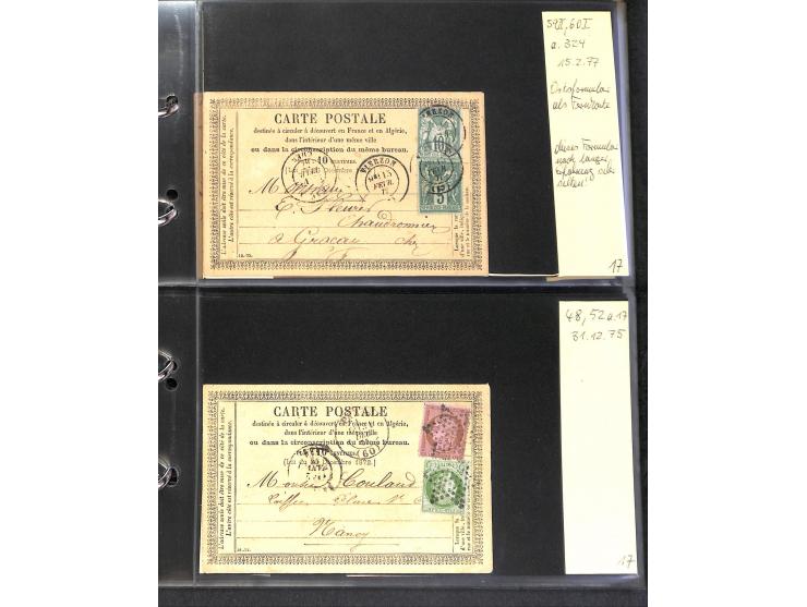 1872/78, umfangreiche Sammlung der amtlichen Formularkarten mit einigen hundert, meist gebrauchten Karten mit vielen verschie