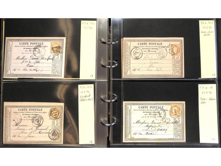 1872/78, umfangreiche Sammlung der amtlichen Formularkarten mit einigen hundert, meist gebrauchten Karten mit vielen verschie