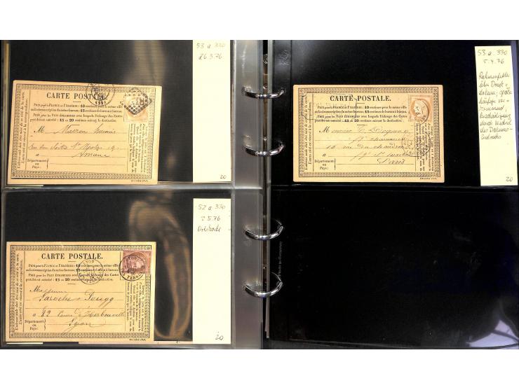 1872/78, umfangreiche Sammlung der amtlichen Formularkarten mit einigen hundert, meist gebrauchten Karten mit vielen verschie